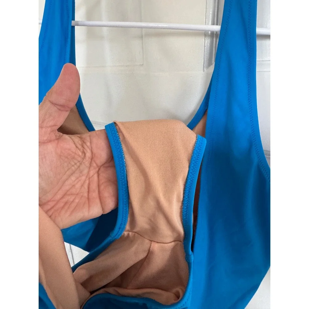 J.Crew Heritage scoopback one-piece swimsuit in Bondi Blue size 16